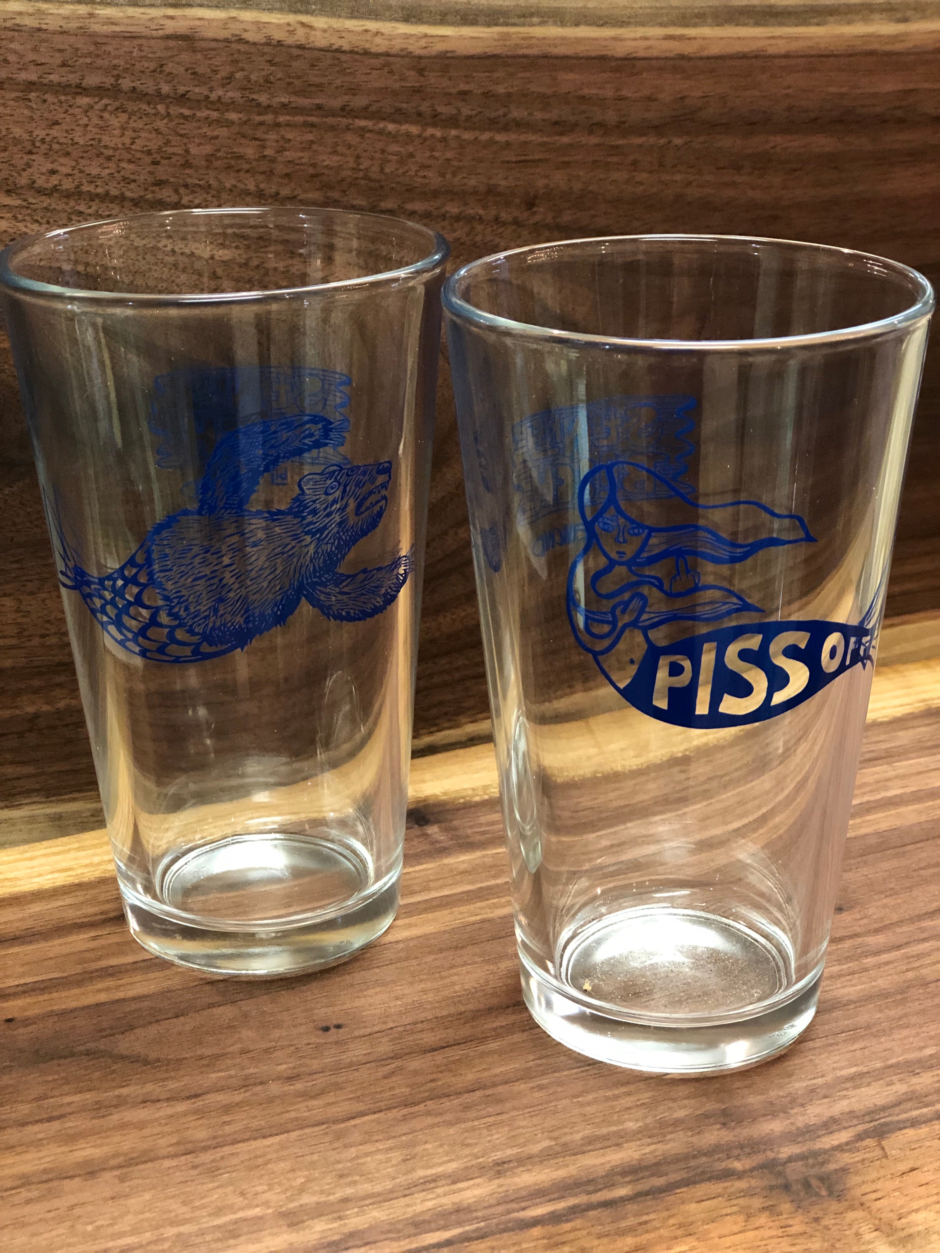 Stinky Beach Pint Glasses